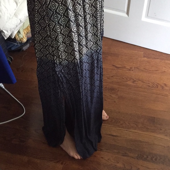 Blue strapless printed maxi dress - Picture 4 of 6